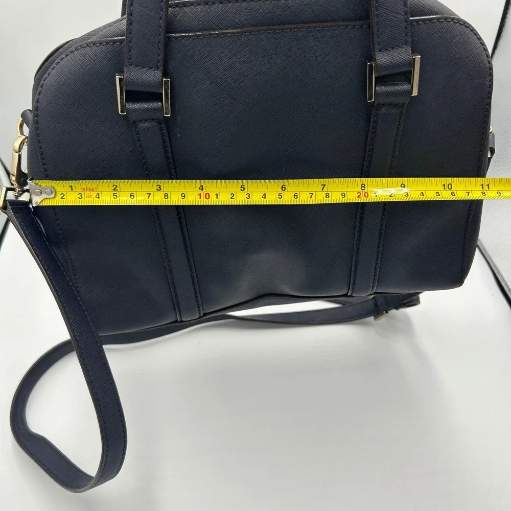Kate Spade Satchel Womens Medium Navy Blue Saffiano Leather Crossbody Bag